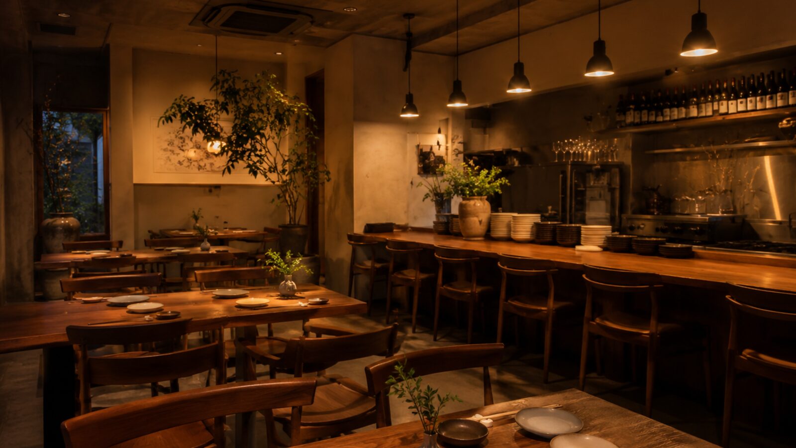 ビストロ ともしび の店内