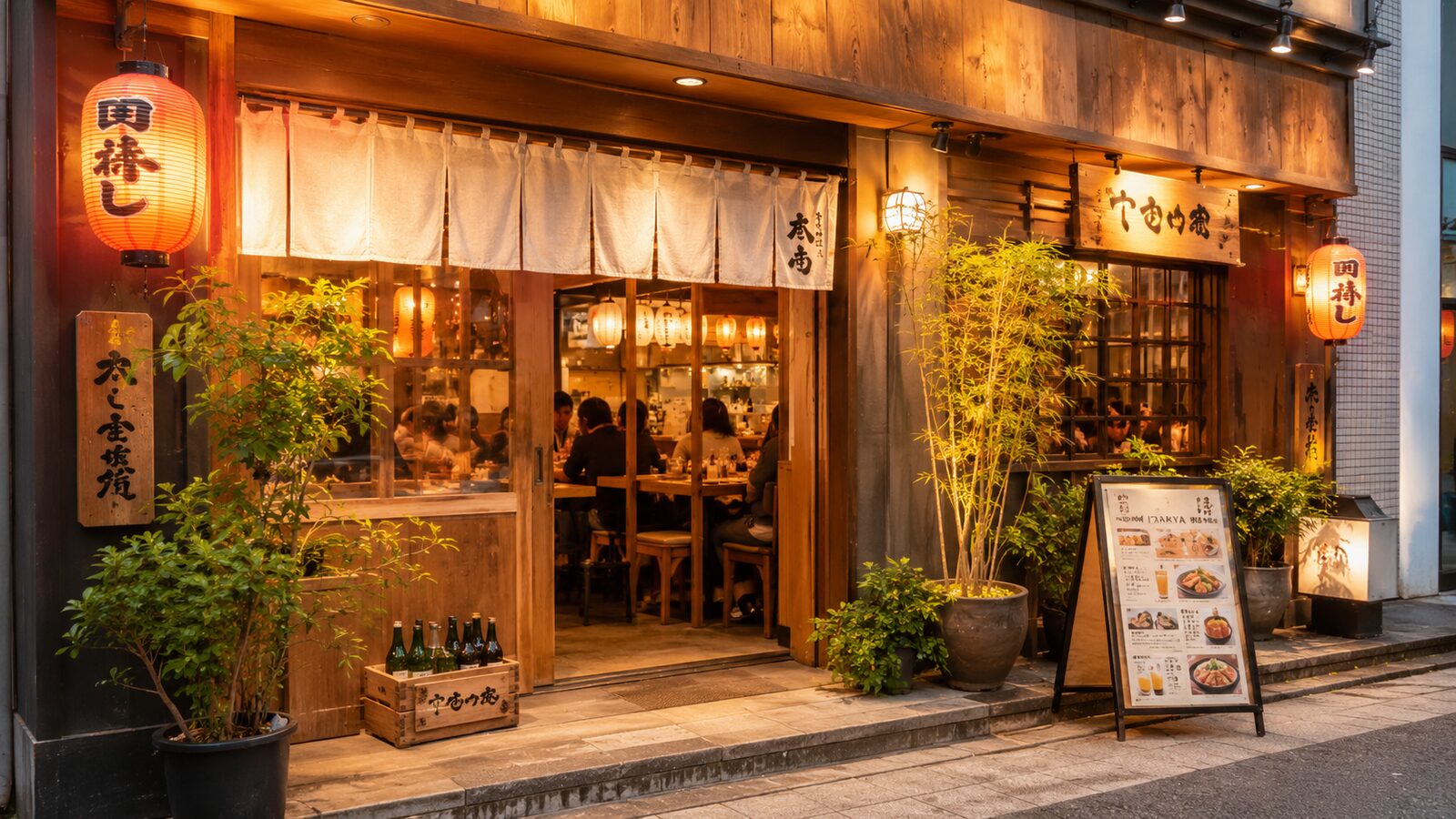 もつ焼き 三丁目 の夜の店構え