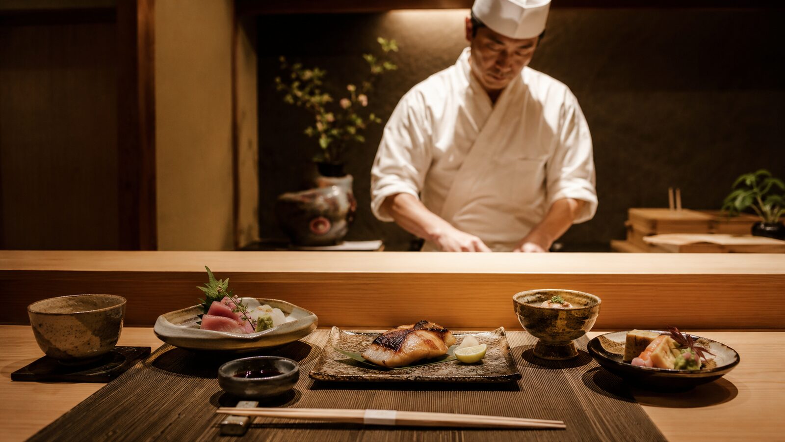 割烹 木挽 の店内